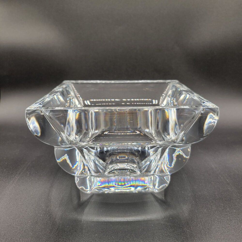 Rogaska Adria Bowl Tiered 24% Lead Crystal Slovenia 5.75" Square